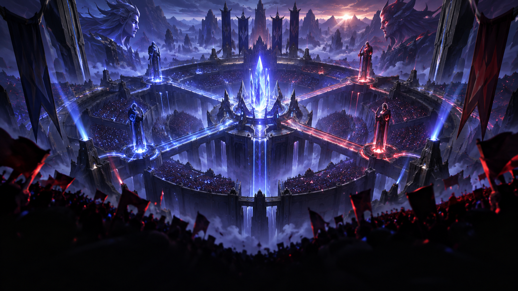 AI-generated thematic illustration for Worlds 2026: Swiss Stage Opening Day; not an event photograph.